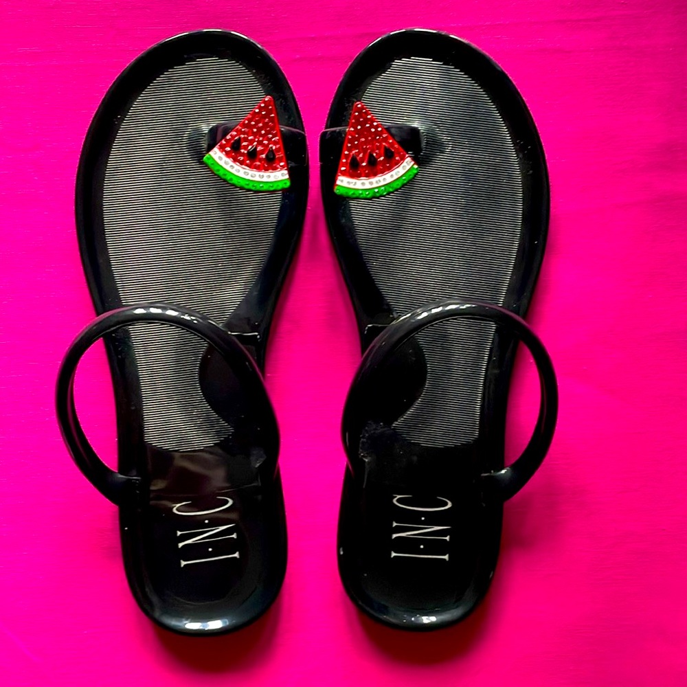 INC Loren Watermelon plastic sandals